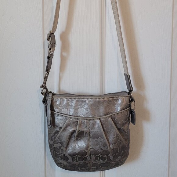 Coach Handbags - Coach Soho Pleated Signature Monogram Swing Crossbody Bag